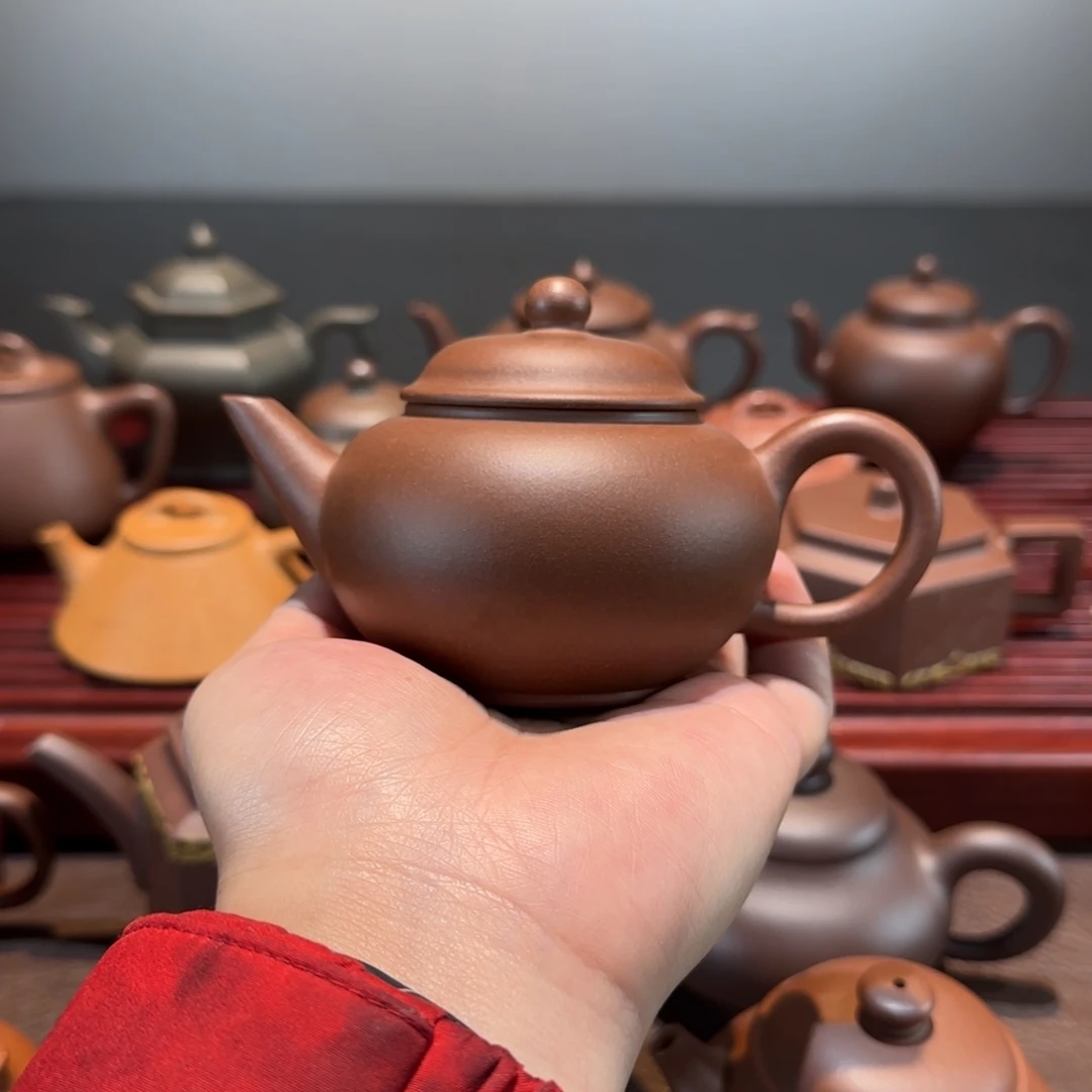紫砂茶壶水平底槽青