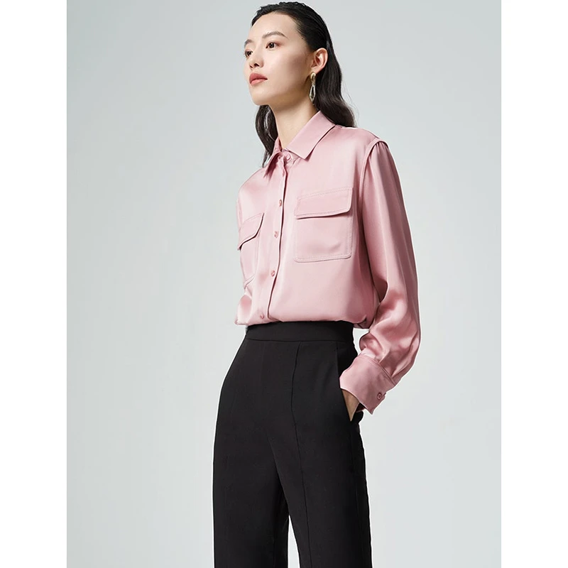 37955【H系列】醋纤法式优雅感衬衫243SY001