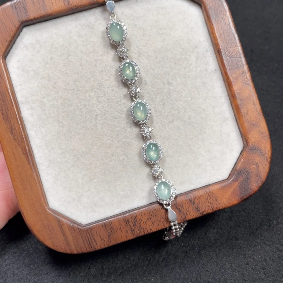 翡翠手链银S925镶嵌Y***g7369