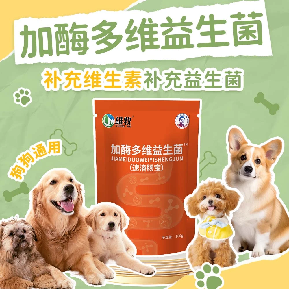 加酶多维益生菌3袋装【多买多送】猫猫狗狗通用养殖常备添加剂100g