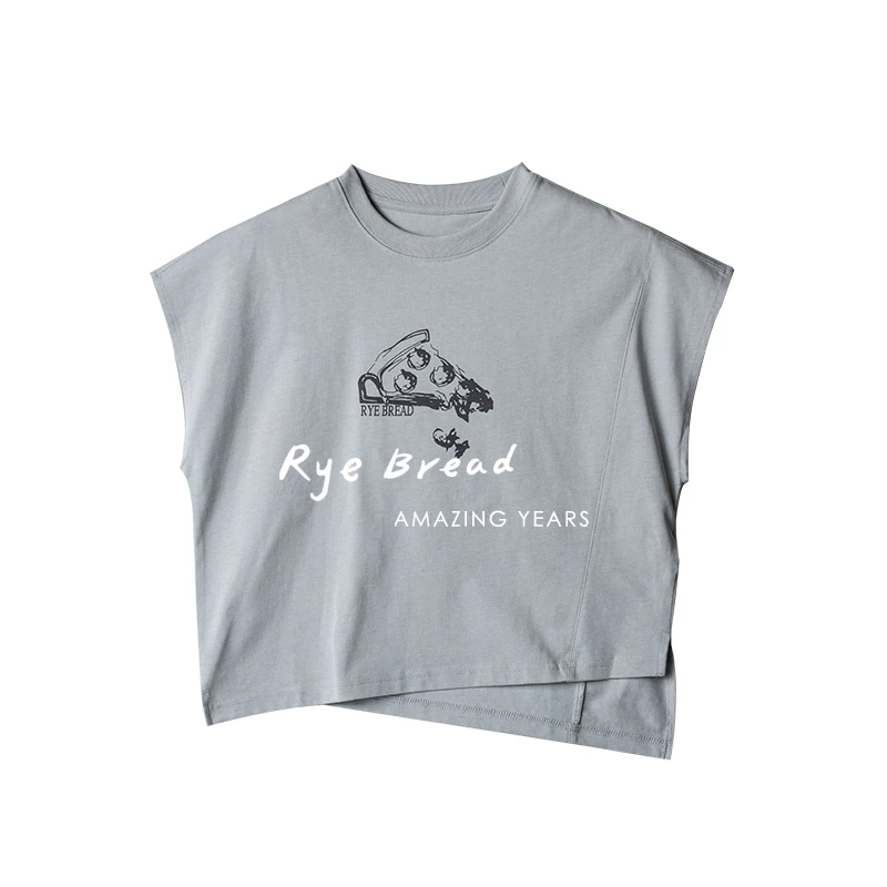 ryebread/黑面包童装 韩版男中大童字母印花圆领无袖针织背心 5夏