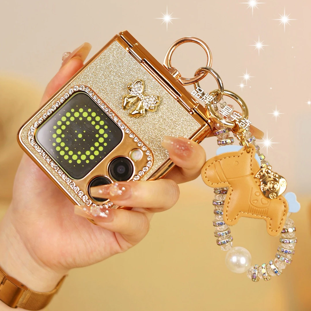 铰链全包适用华为novaflipS手机壳磨砂novaflip防摔女款指环金色S