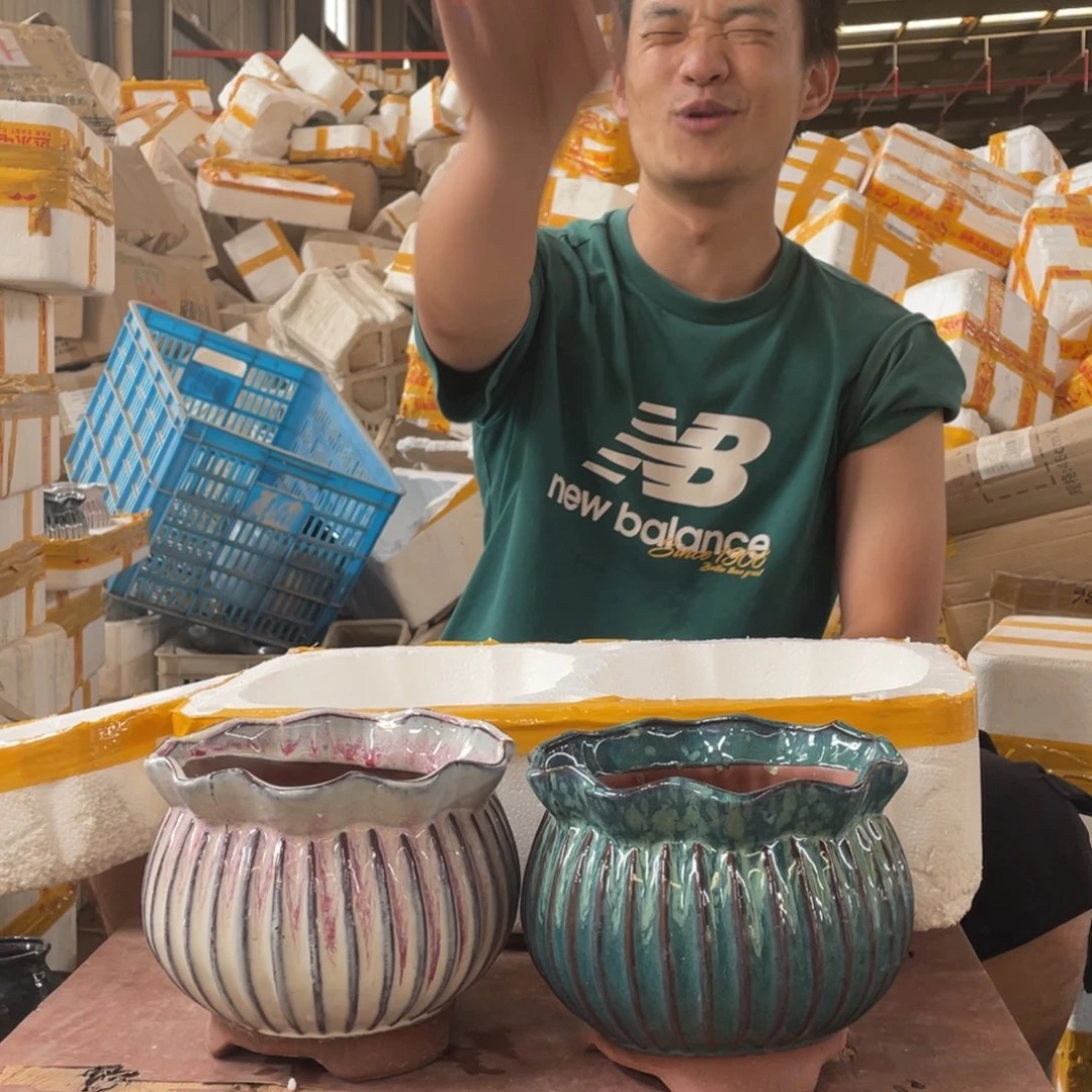 宜兴紫砂粗陶花盆