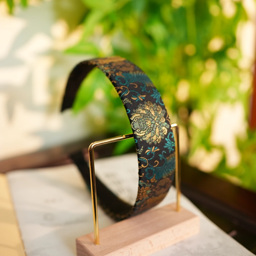 【芭蕉莲叶纹发箍】SJK非遗宋锦面料 手工拎缝 （花纹略有不同）