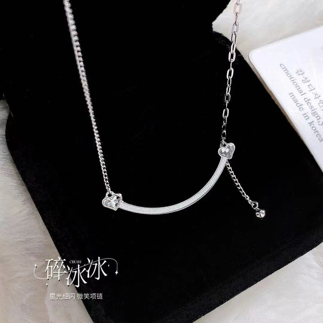 坠链均足银 999.9轻奢时尚龙鳞爱心微笑项链