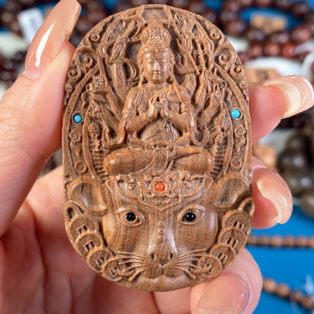 檀香木无事牌老山檀香横纹黑肉461观音