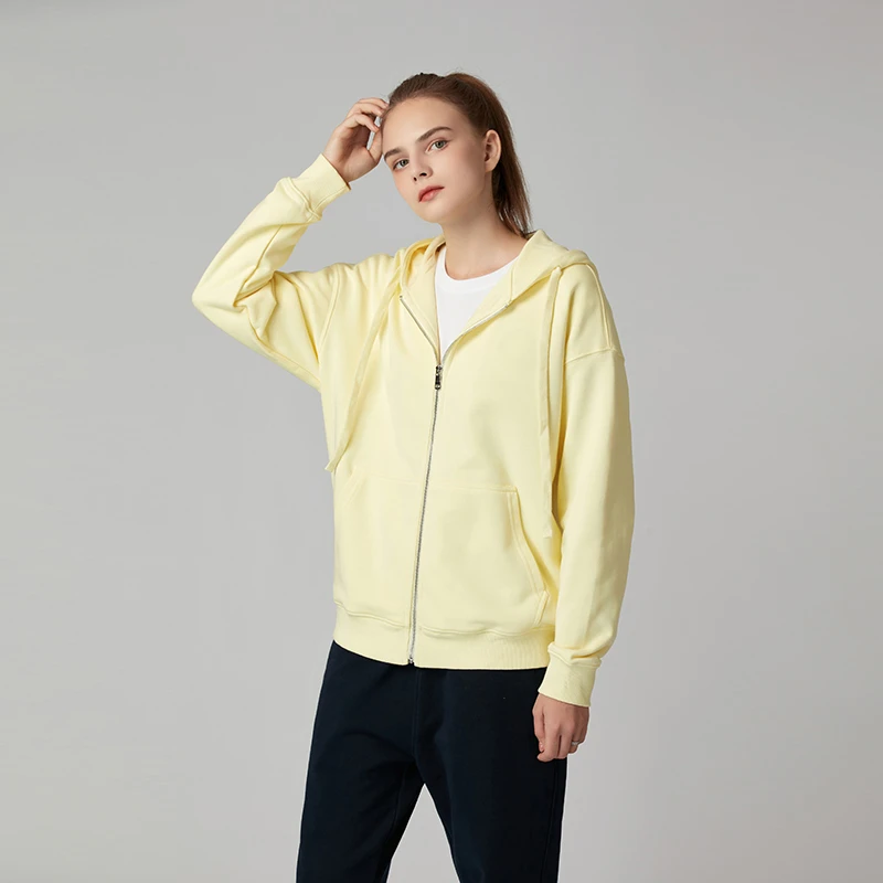 重磅380克连帽卫衣男女小个子休闲开衫纯色上衣秋季新款宽松外套