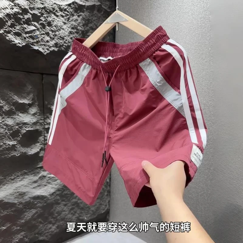 2025夏季新款男士休闲短裤刺绣直筒速干时尚潮流百搭潮牌五分裤