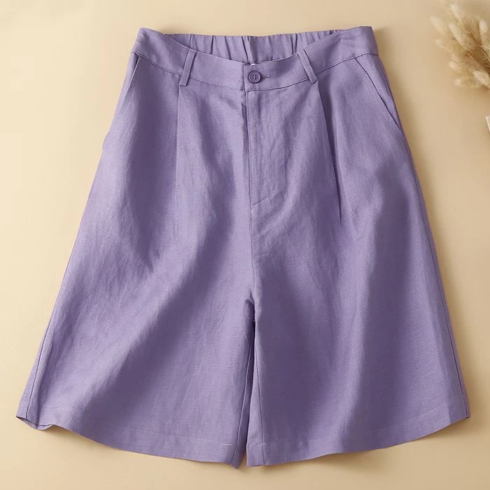 捡漏日系尾单夏季新款高腰文艺复古直筒五分阔腿短裤子休闲裤女装