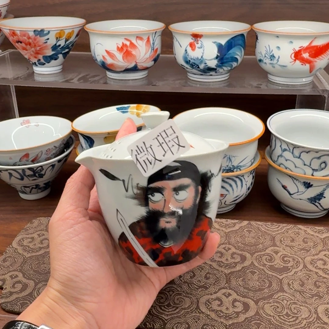 微瑕釉下彩纯手绘