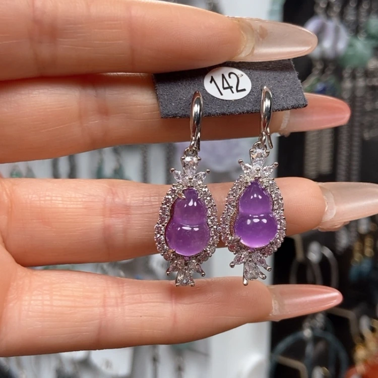 【闪购商品】石英质玉耳钉合金