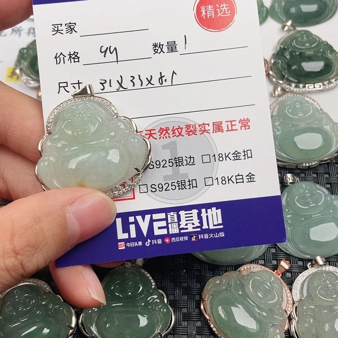 翡翠银S925镶嵌颈饰