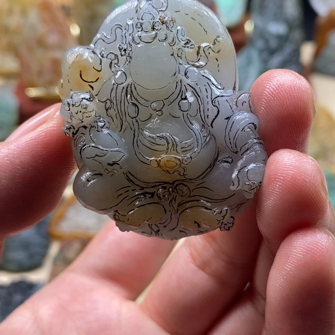 定制翡翠未镶嵌胡*陆黄财神