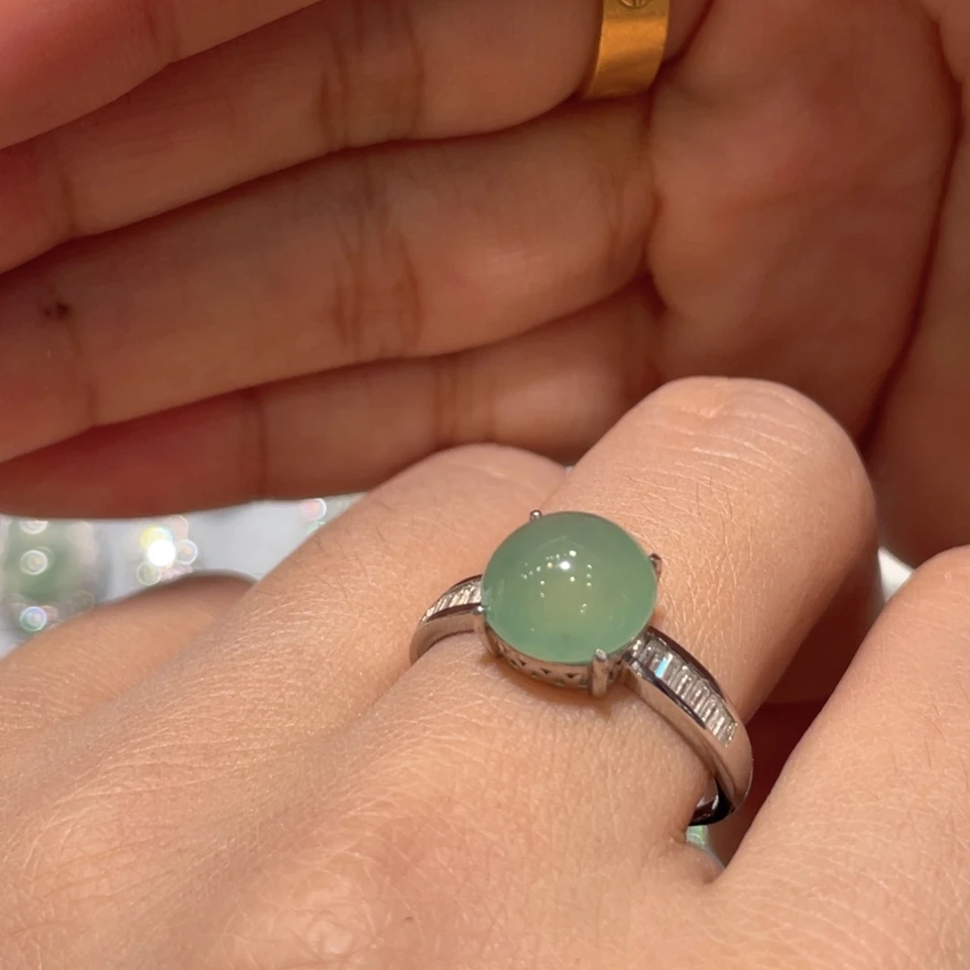 银S925镶嵌戒指翡翠戒指