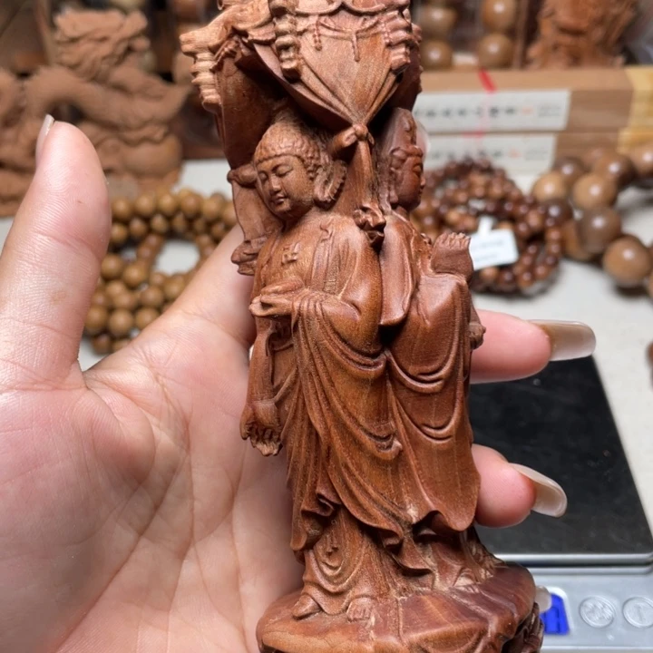 檀香木把件檀香三圣