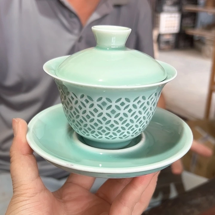 龙泉云间青瓷小米茶器
