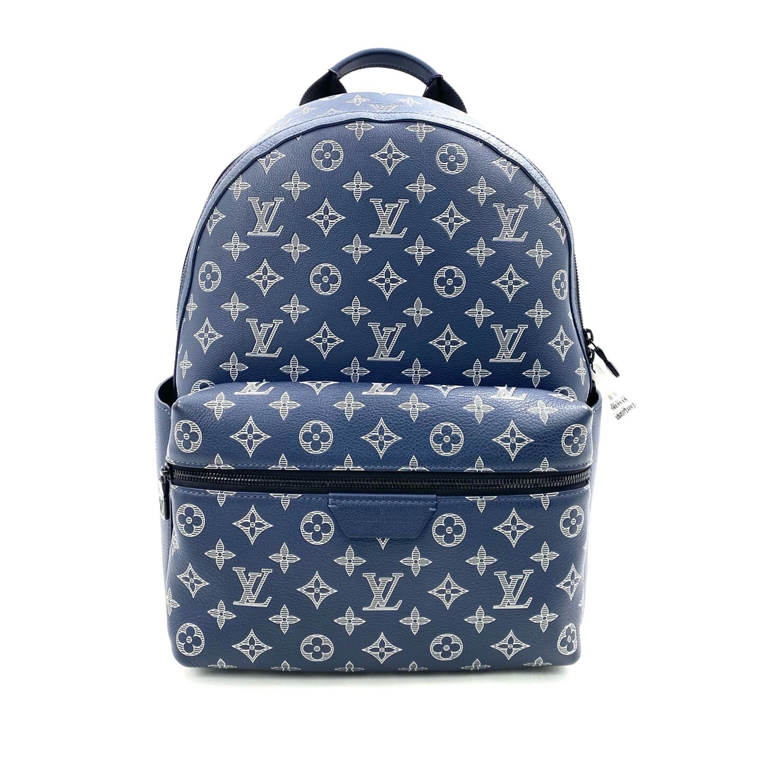 99新 LouisVuitton/路易威登 蓝色全皮阿波罗双肩包 尺寸30/40