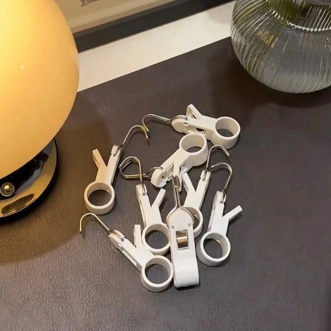 【厂家直销】夹管挂钩厨房夹子免打孔可活动套穿管塑料毛巾架旋转