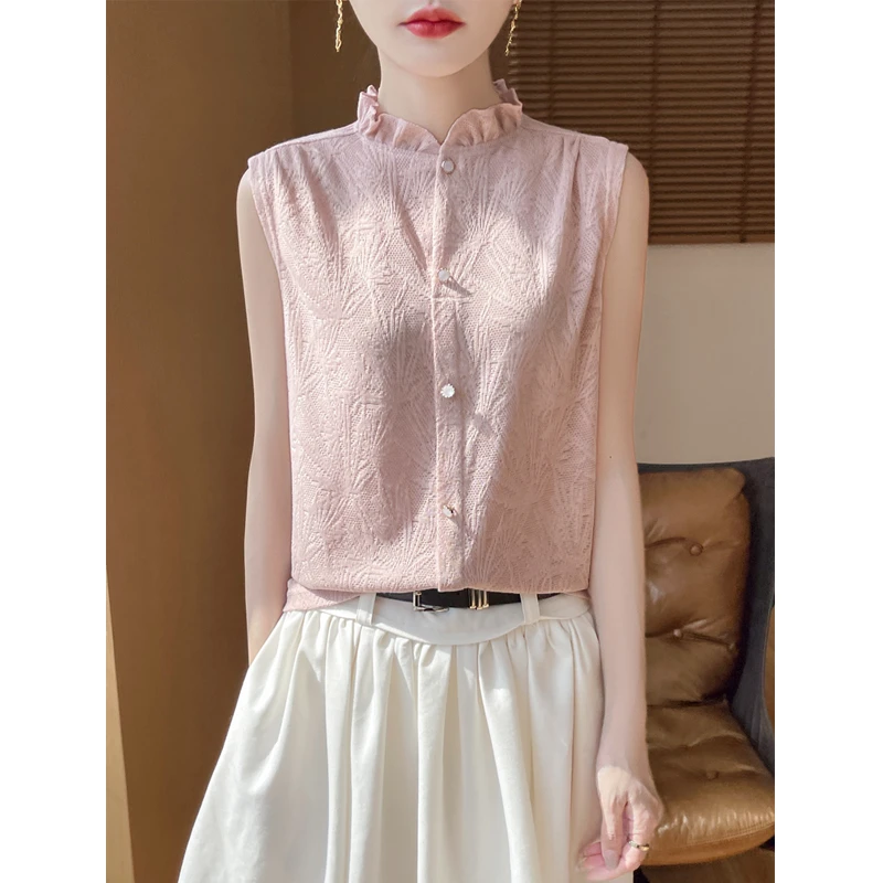 桑蚕丝衬衫女显瘦气质打底上衣针织百搭时尚外穿宽松洋气纯色衬衣