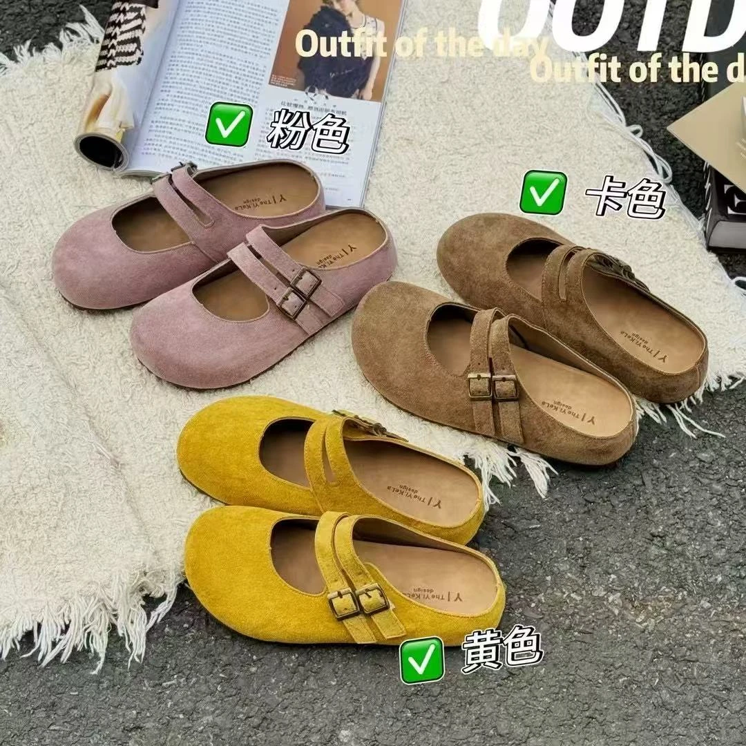 鞋子女款爆款2025新款半托勃肯女鞋外穿2025春夏季丑萌玛丽珍单鞋