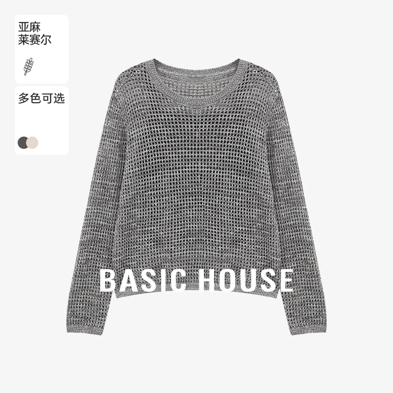 Basic House/百家好时尚休闲女士百搭设计针织衫-B0625B5HHR2
