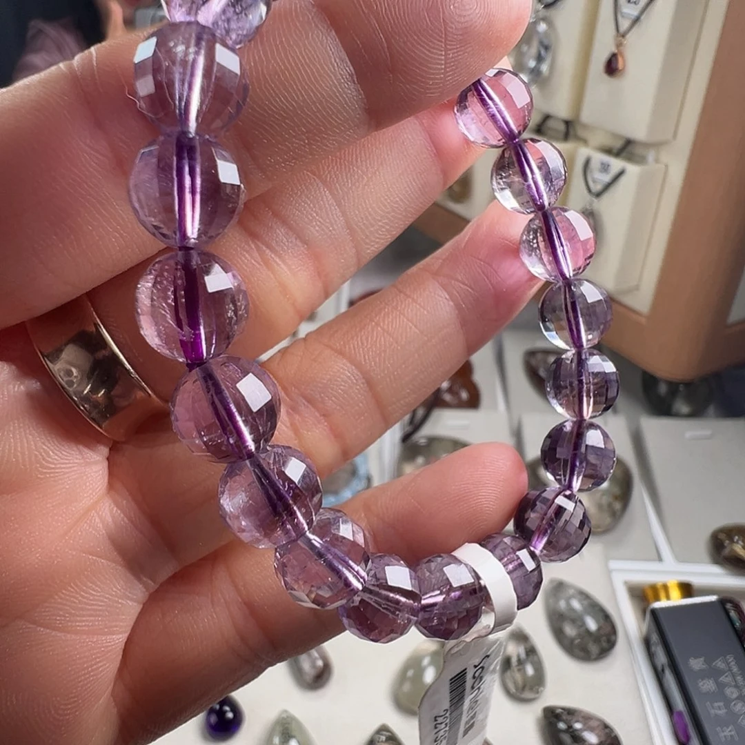 银S925镶嵌紫晶手链天然紫水晶