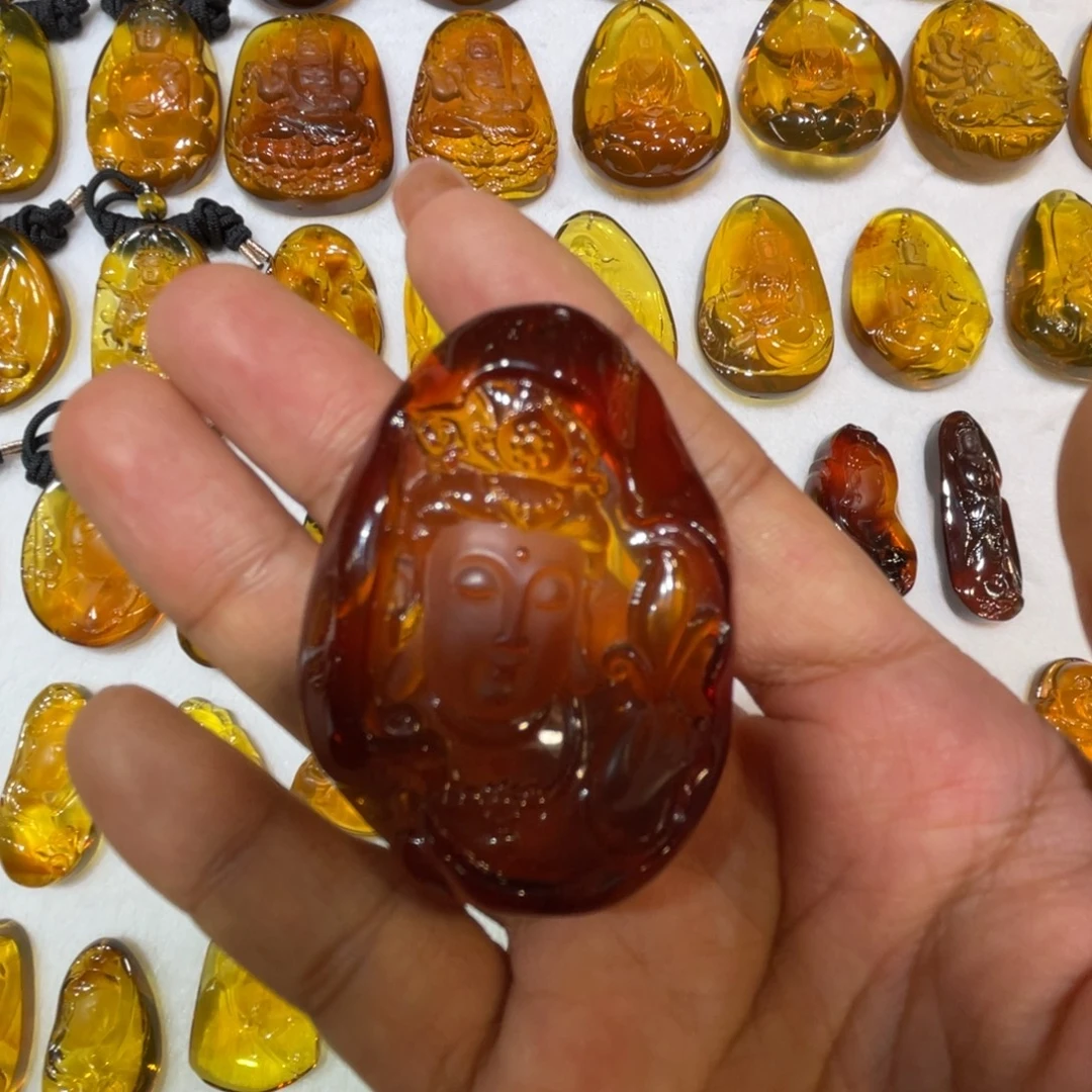 琥珀未镶嵌手串佛