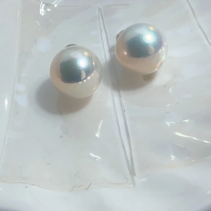 银S925镶嵌淡水珍珠耳饰
