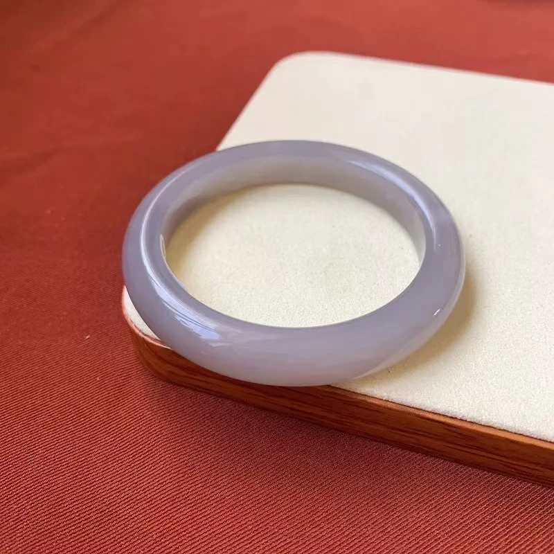 【瑾翠珠宝】天然和田玉高冰烟紫手镯微色差（多样性发货）