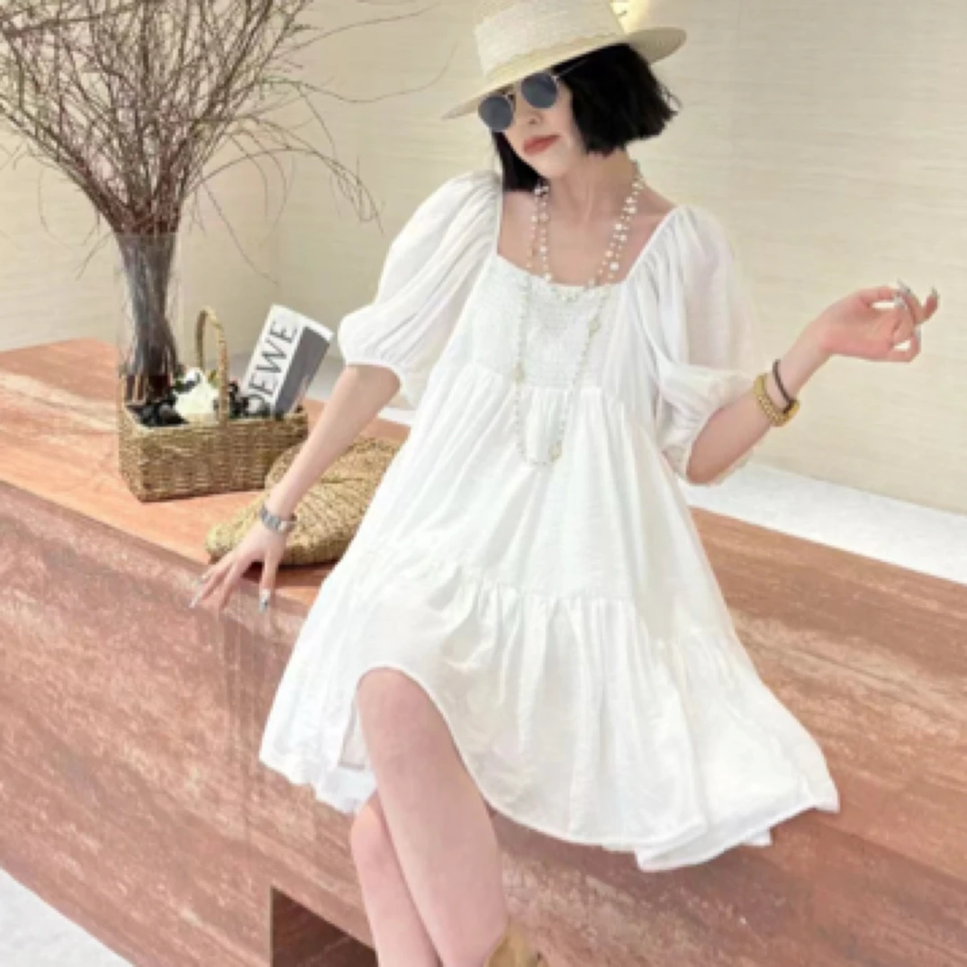 月姐家减龄时尚连衣裙女提花蓬蓬娃娃裙法式蛋糕裙