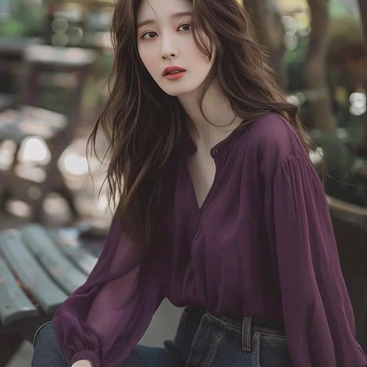 【3294人收藏】法式衬衫春季2025新款长袖气质高级秋季显瘦衬衣设