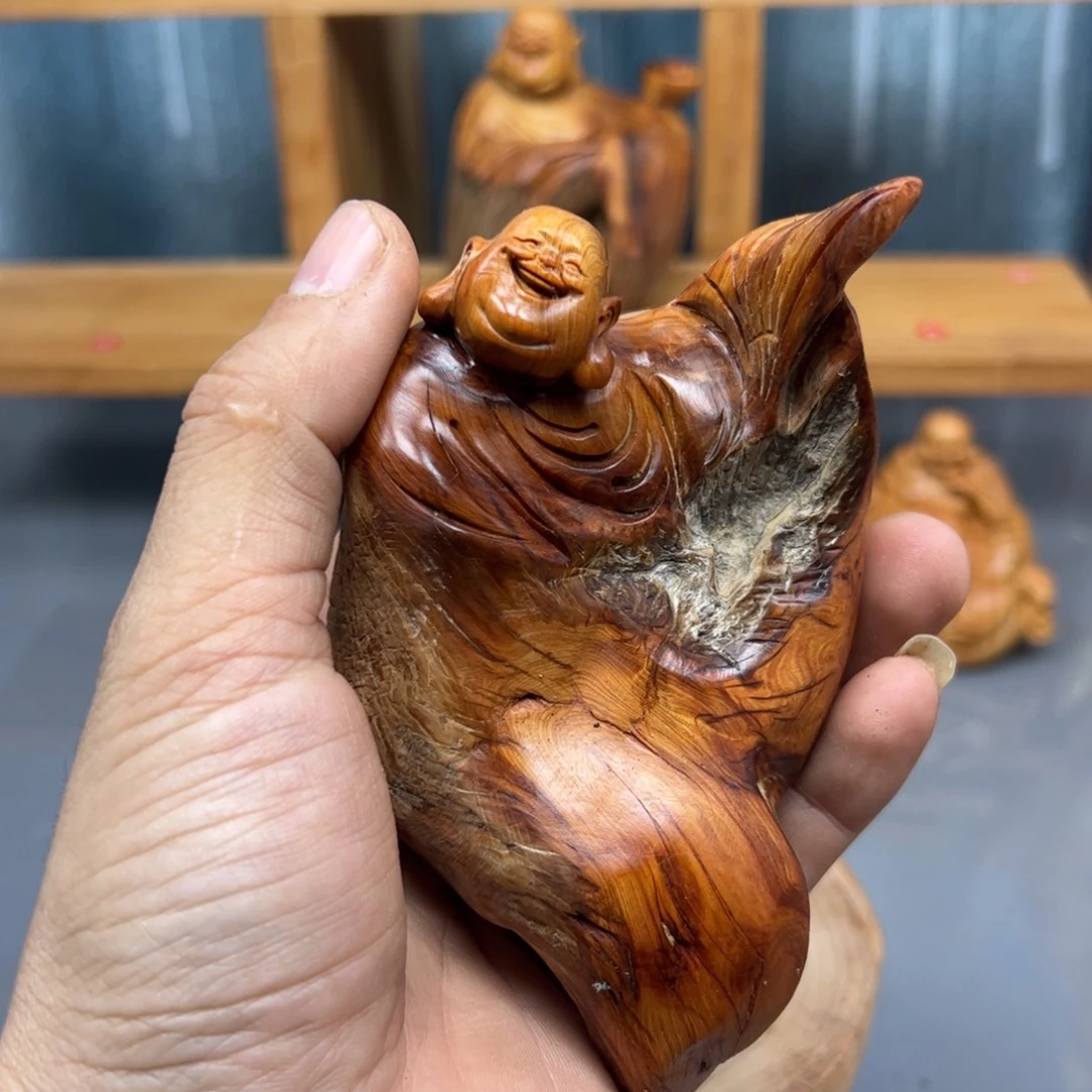 周***木崖柏木摆件手把件