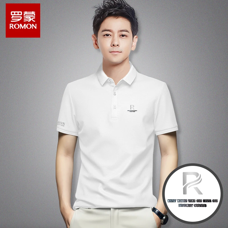罗蒙男装正品商务休闲纯色翻领POLO衫短袖t恤男半袖上衣男XSX9252