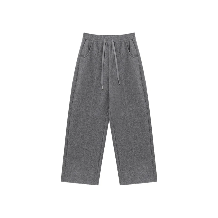 西町村屋极简直筒裤女装2025冬季新款温暖舒适系带裤子XAAD10040