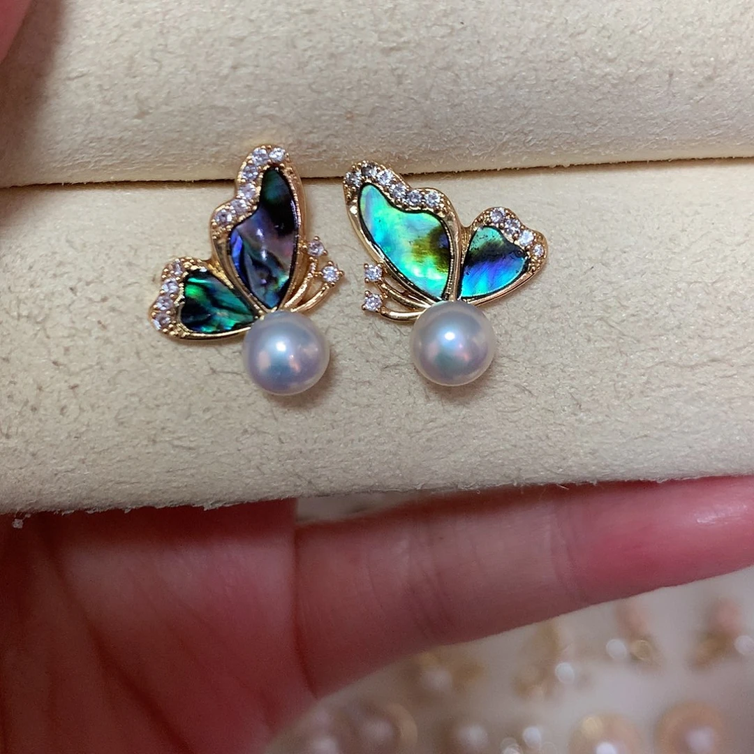 淡水珍珠耳饰合金