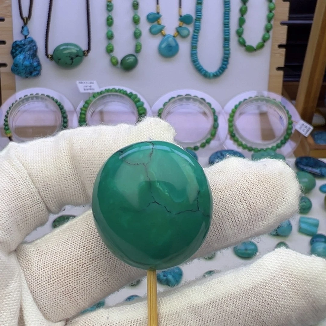 菜籽绿扁珠吊坠25.7mm兰