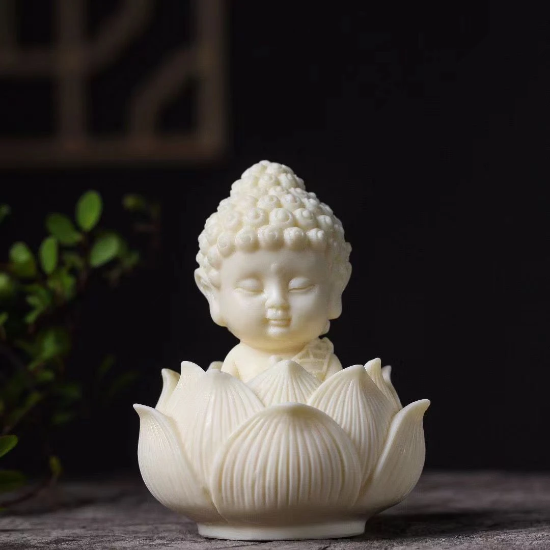 迷你观音象牙果雕刻佛像茶宠工艺品摆件