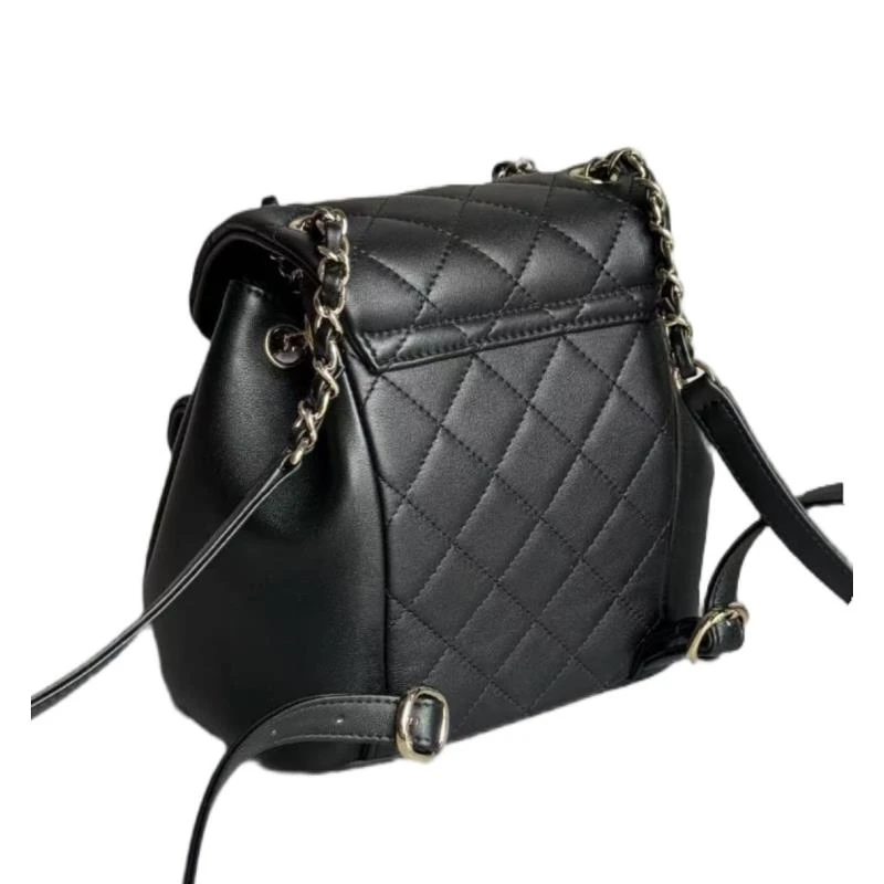 【丽姐】轻奢豪华时尚潮流女士小众黑色/白色百搭菱格duma双肩包