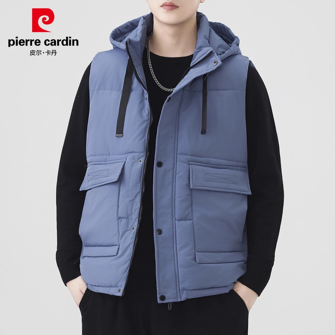 皮尔卡丹工装棉马甲男士冬季新款潮流坎肩加厚保暖马夹外套男装