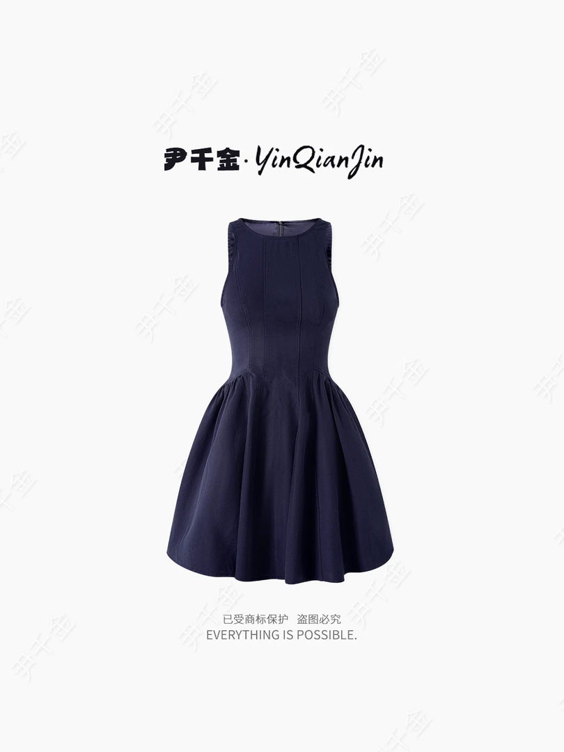 *尹千金*【古早高干文】95莱赛尔+亚麻老钱感收腰显瘦连衣裙Q257233