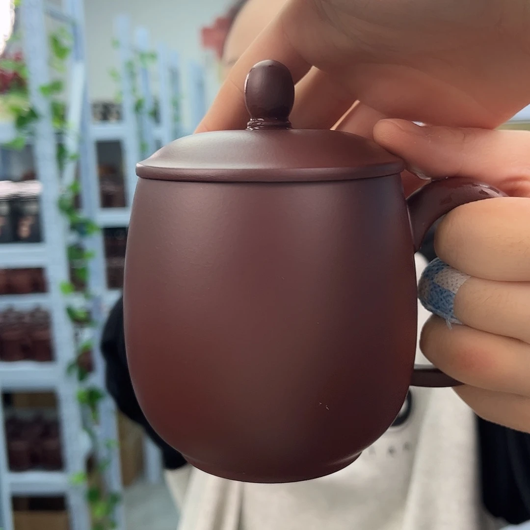 宜兴原矿紫砂全手工盖杯龙
