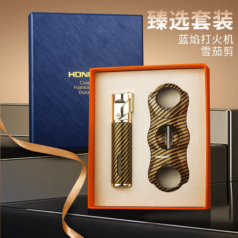 防风耐用便携创意充气金属高档男士打火机可用于雪茄艾灸户外点火