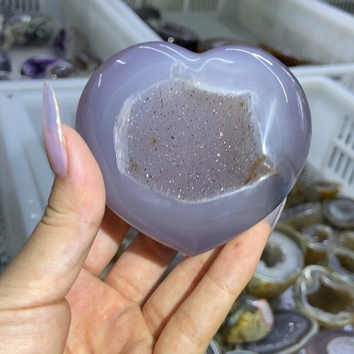 水晶珠宝半成品未镶嵌全抛爱心
