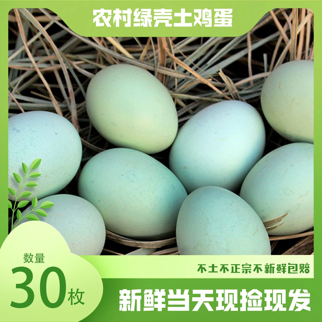 【绿壳土鸡蛋】散养绿壳蛋土鸡蛋新鲜蛋谷物鲜鸡蛋水煮蛋乌鸡蛋