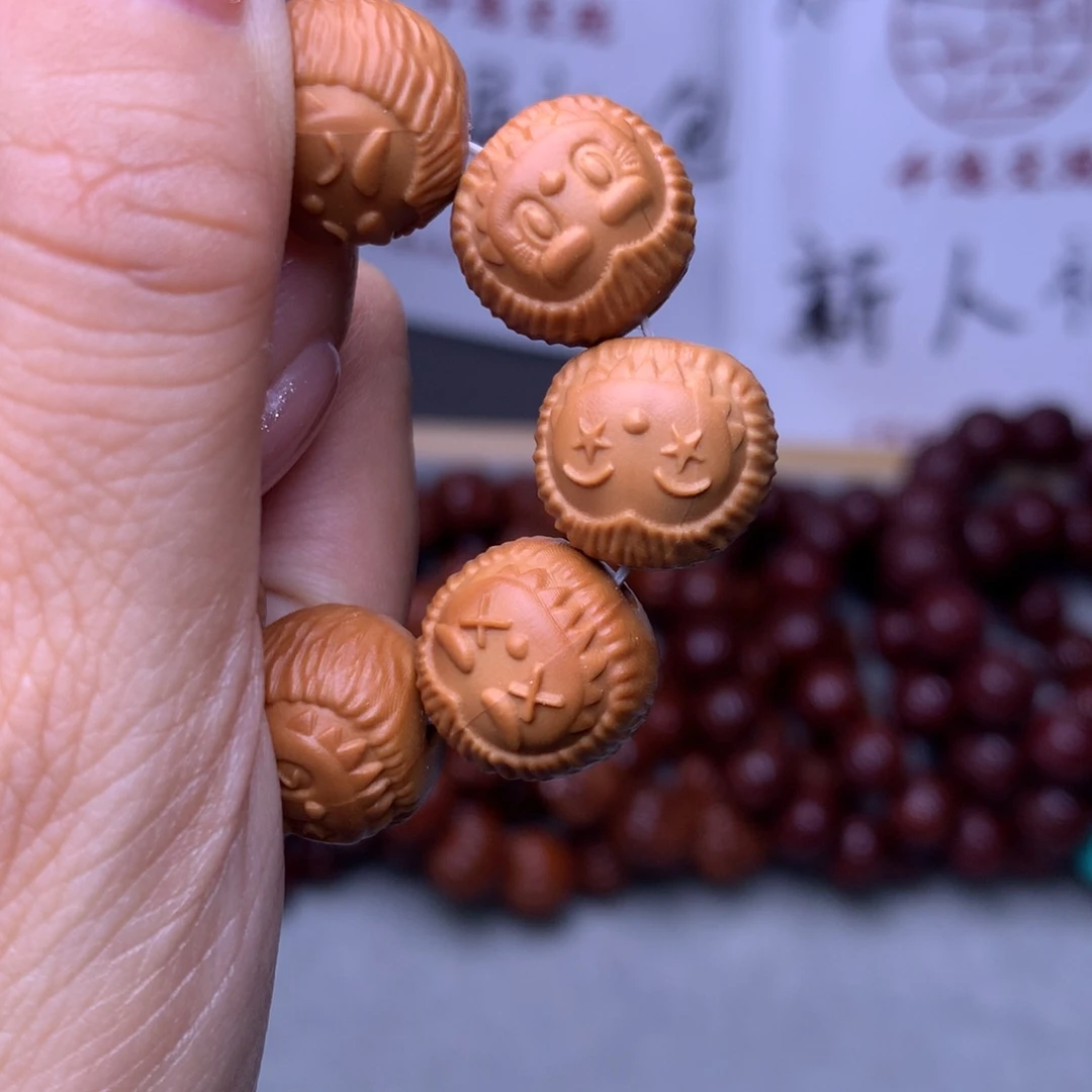 跳***.手串猴头核桃布布手串