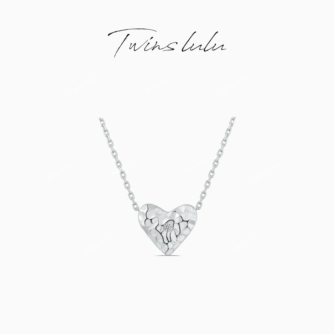 TWINS LULU 925银 镀k金 【官方正品】轻奢锤纹爱心项链TSJ9729