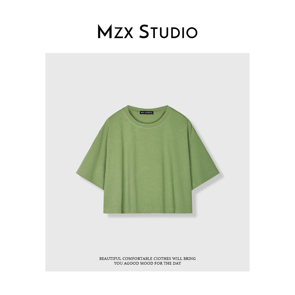 MZX 夏季圆领纯色简约风短袖T恤 SY8837-P