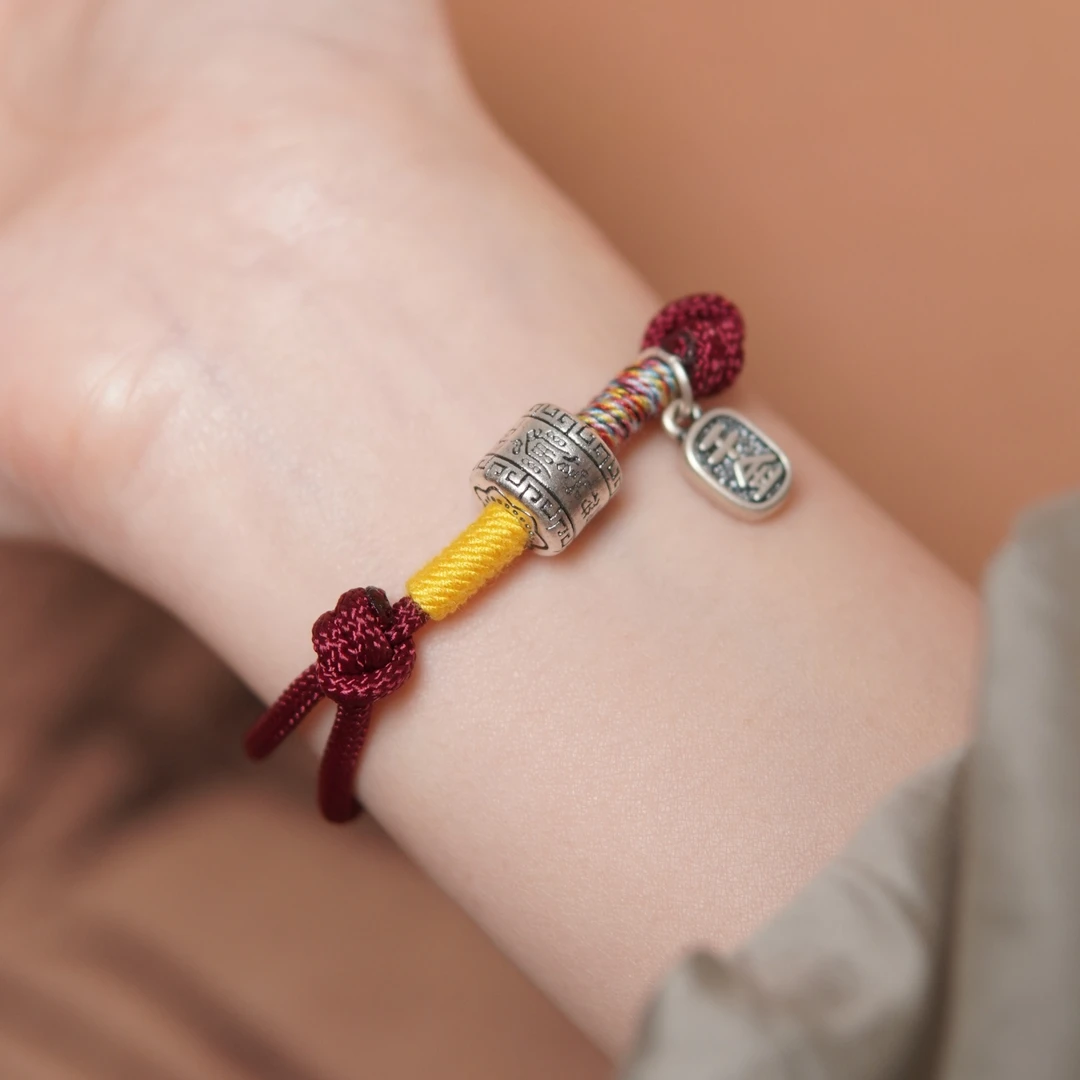 足银布艺银制品 【护身】足银手链简约小众百搭纯手工情侣生日礼物