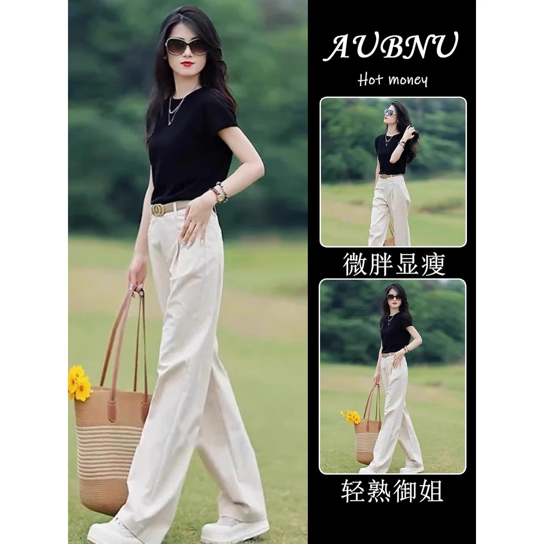 干练气质时髦百搭高级感休闲套装夏季新款气质短袖上衣长裤两件套