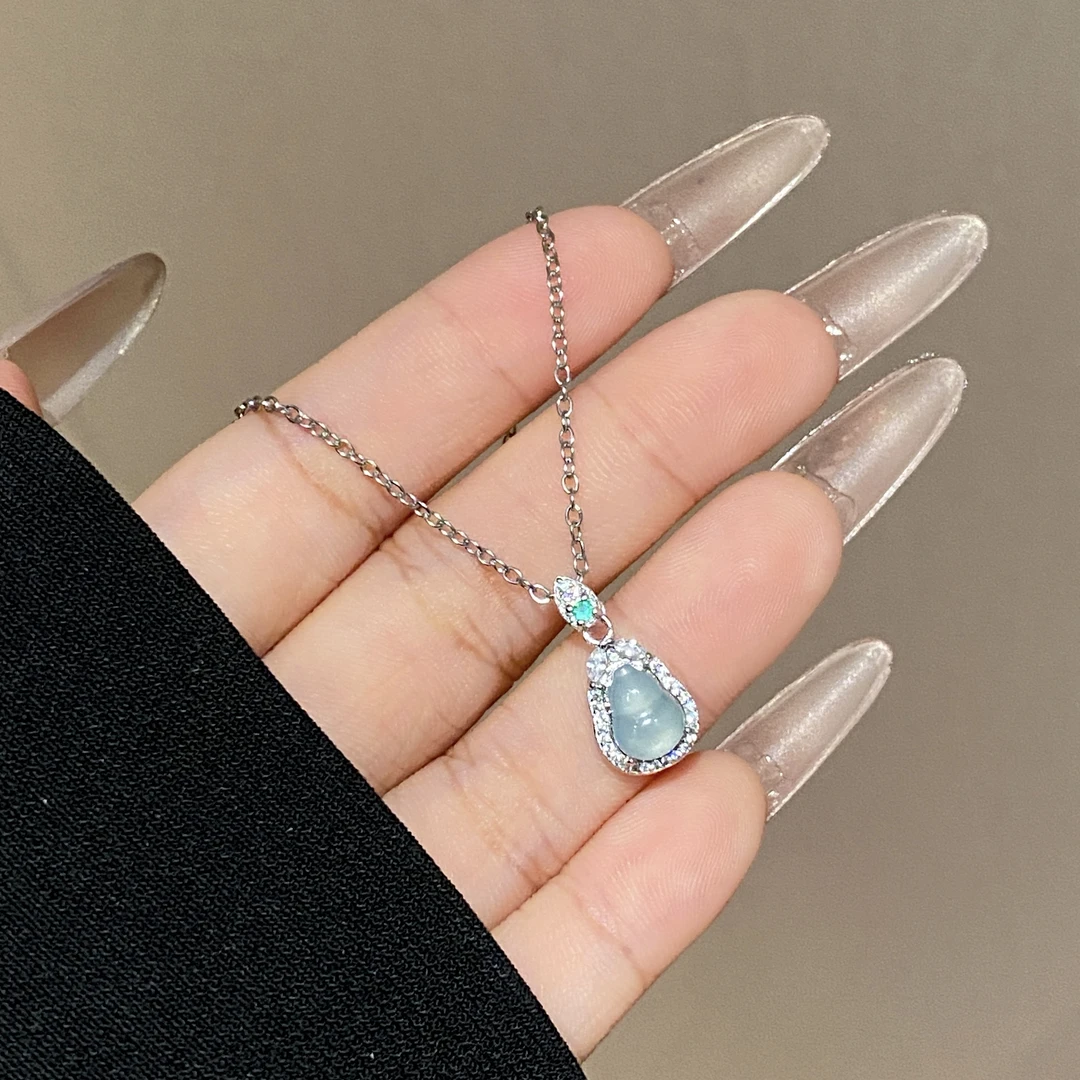 新中式蓝水小葫芦项链A3140